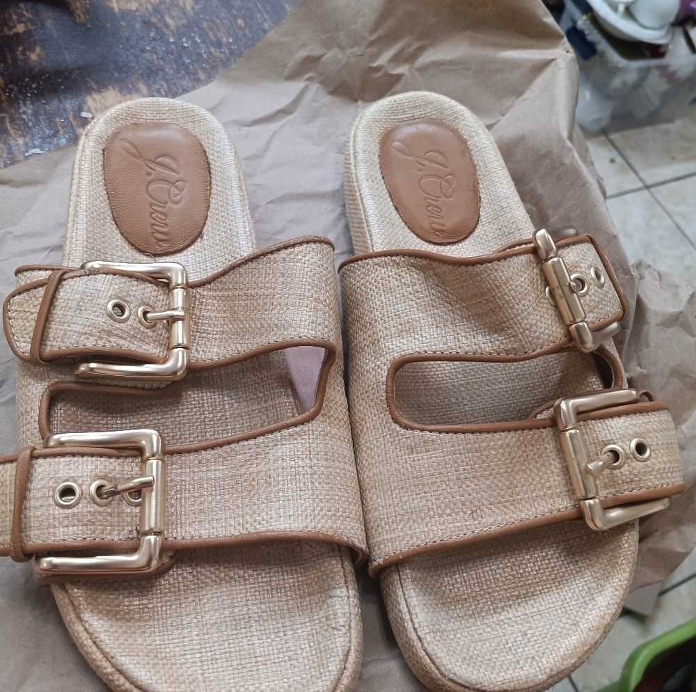 J. Crew Factory Tan Buckle Sandals - Picture 2 of 10